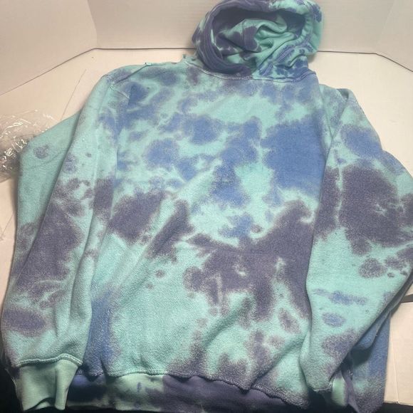 BNWT ACDC FOR THOSE ABOUT TO ROCK UK TOUR 1982 TIE DYE HOODIE MENS/UNISEX L/XL - Picture 5 of 16